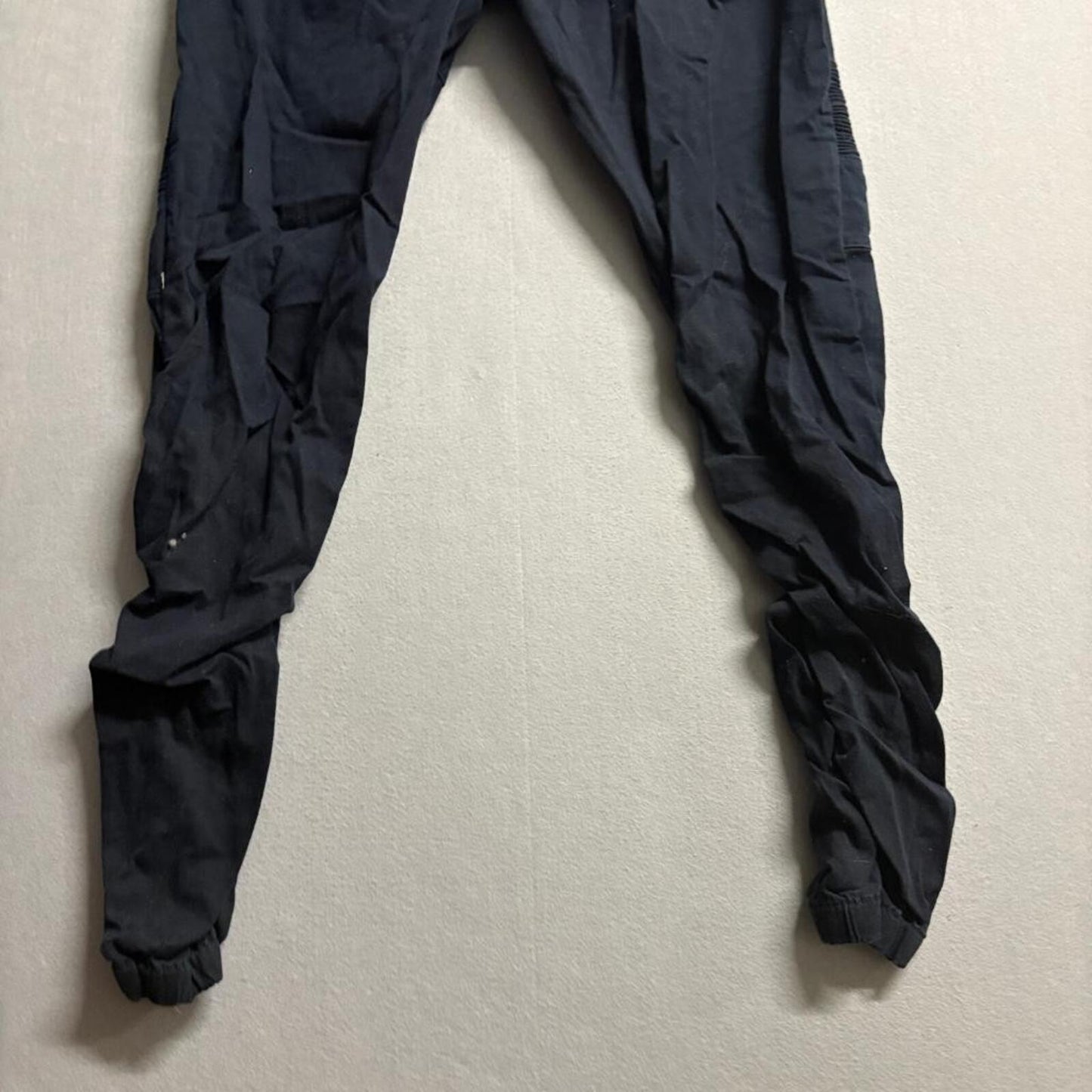Victorious Mens Moto Jogger Pants 3XL Black Stretch Elastic Waist Zipper Accent