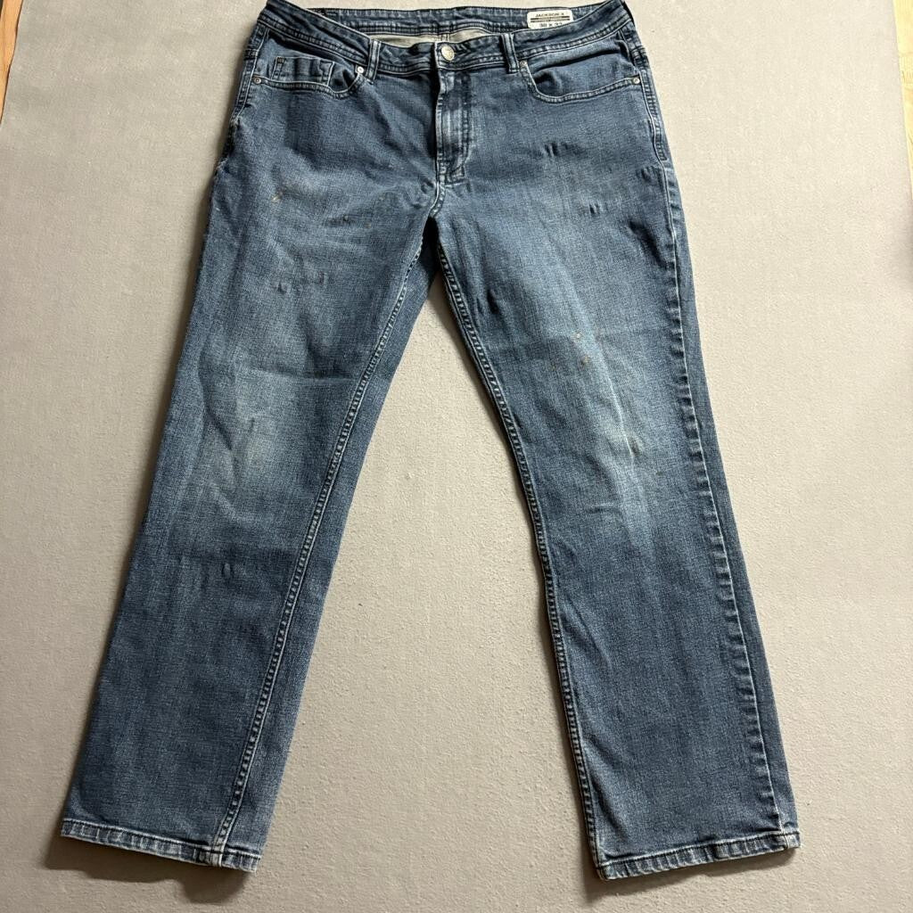 Buffalo David Bitton Jackson X Straight Stretch Jeans Mens 38x32 Blue Denim