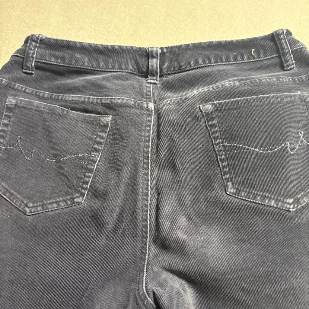 St Johns Bay Corduroy Pants Womens 8 Navy Blue Stretch Bootcut Mid Rise Cotton