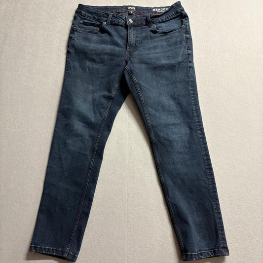 DKNY Jeans Mens 32x30 Mercer Skinny Fit Dark Wash Stretch Blue Denim