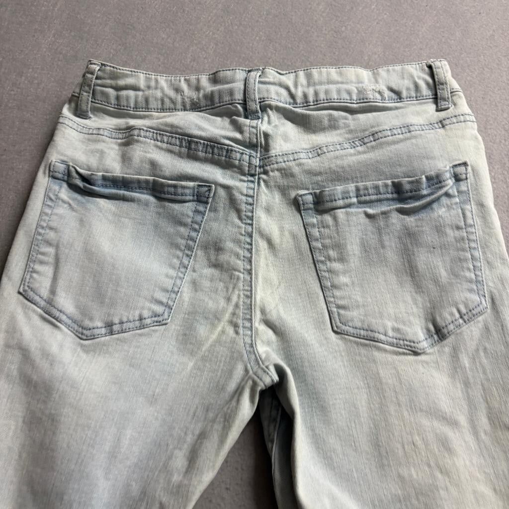 Forever 21 Premium Denim Mens 26 Distressed Skinny Jeans Light Wash Blue