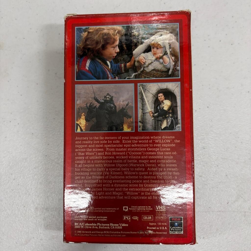 Willow VHS 1988 Val Kilmer George Lucas RCA Columbia Pictures Home Video