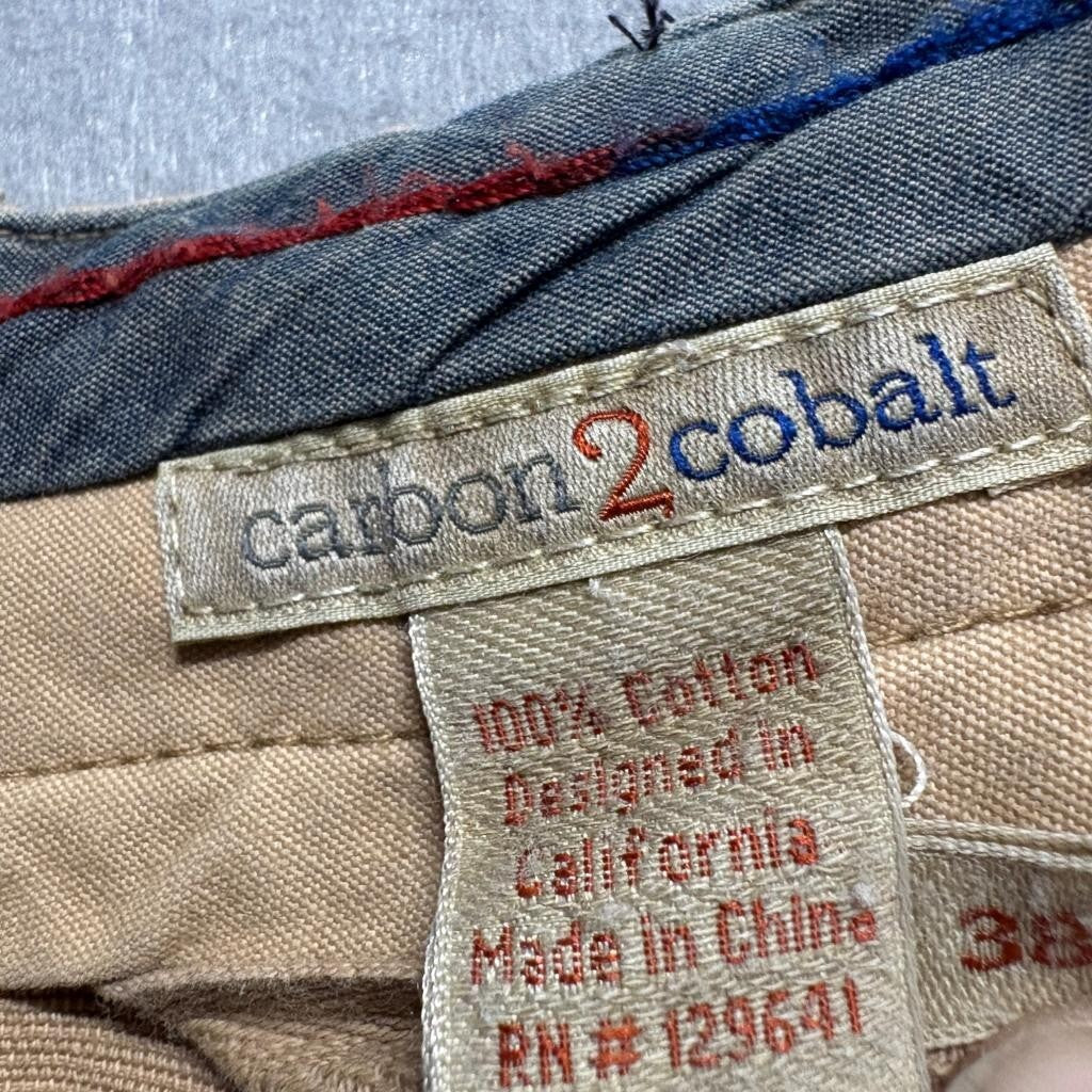 Carbon 2 Cobalt Mens 38 Chino Pants Khaki Tan Cotton Casual Straight Leg