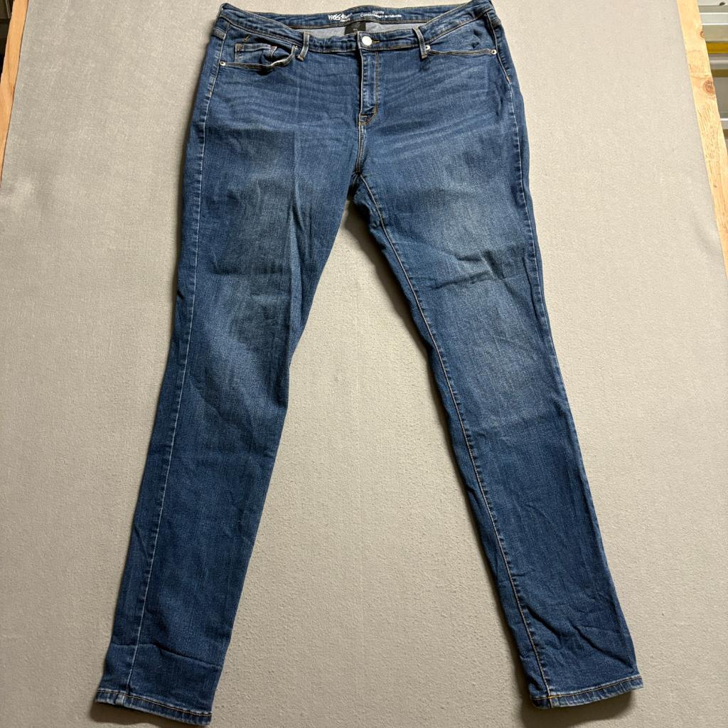 Mossimo Denim Curvy Skinny Jeans Womens 18L Blue Power Stretch High Rise 34