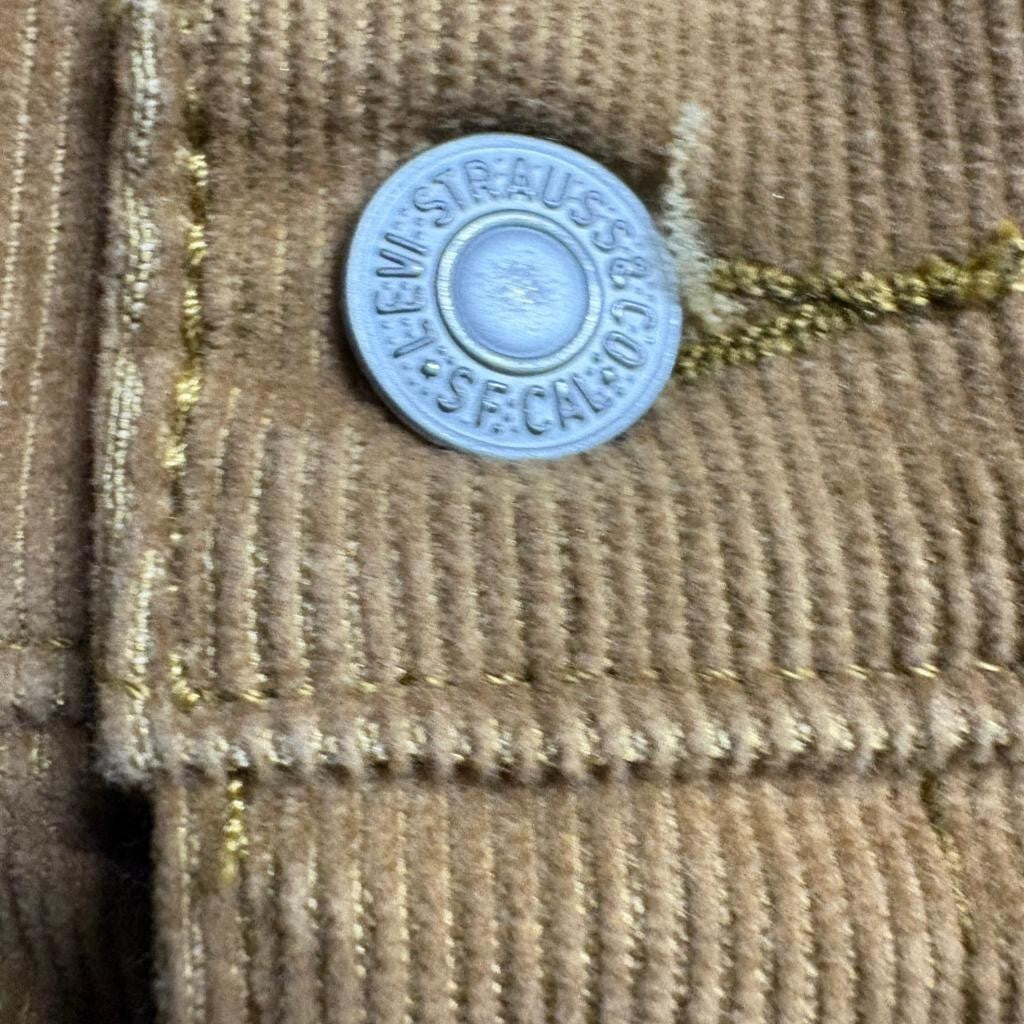 Levi's Ribcage Straight Ankle Corduroy Jeans Womens 28 Brown Camel High Rise