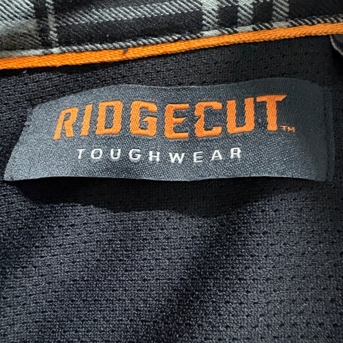 Ridgecut Toughwear Mens 2XL Plaid Long Sleeve Button Down Work Shirt Black Gray