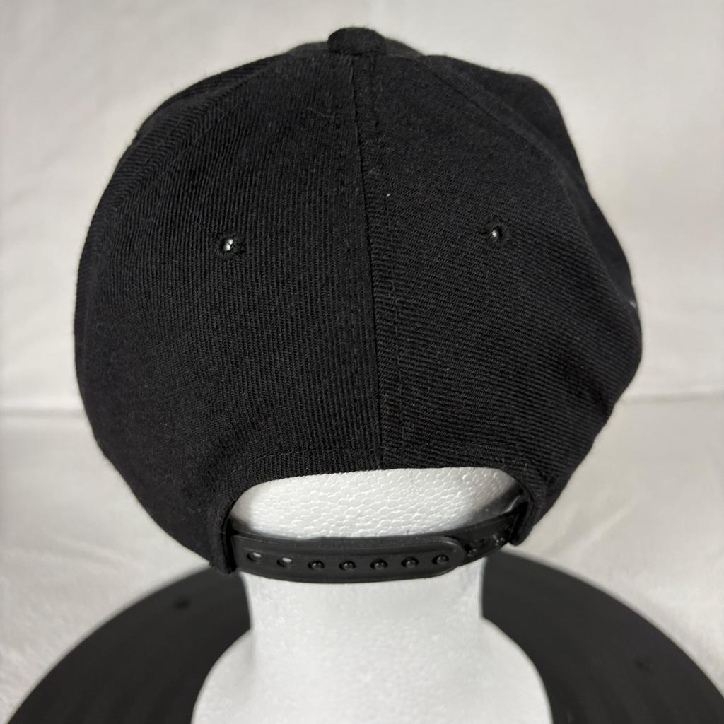 Vintage Kee and Ed Mudflap Girl Swoosh Snapback Hat Mens Black Wool Blend Cap