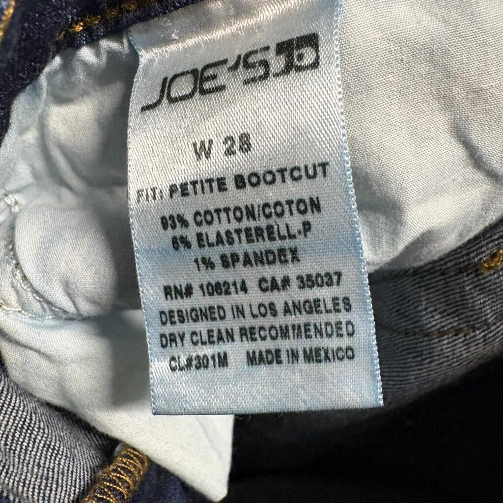 Joe's Jeans Petite Bootcut Size 28 Womens Blue Denim Raw Hem Stretch Jeans
