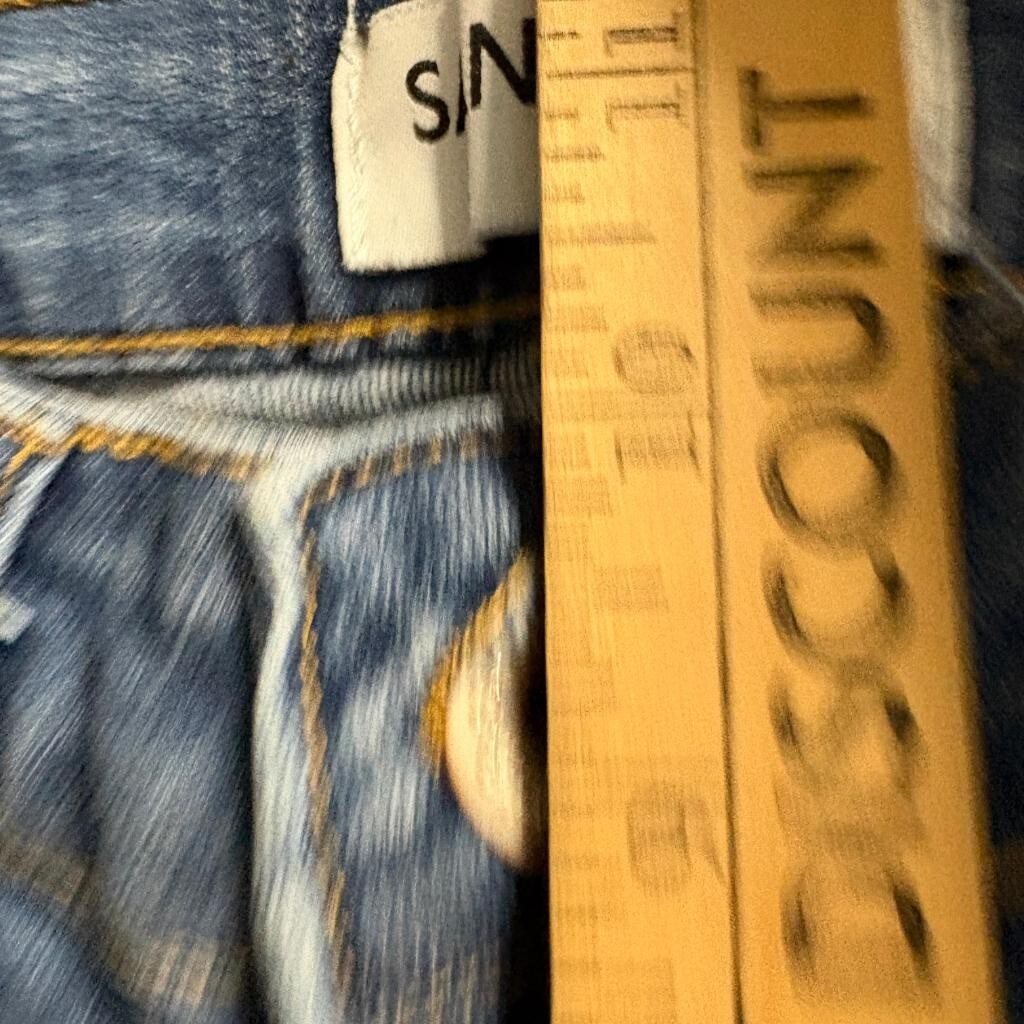 Sandpiper Petite Flare Jeans Womens 6P Blue Denim Stretch Patch Pocket Mid Rise