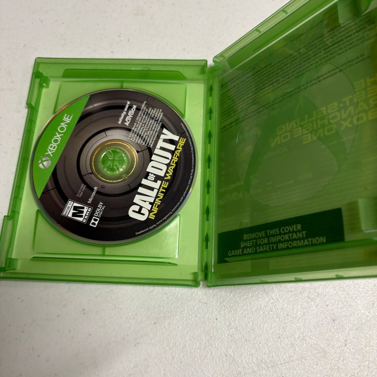 Call of Duty Infinite Warfare Xbox One Game Disc Case Cover Art Tested Working