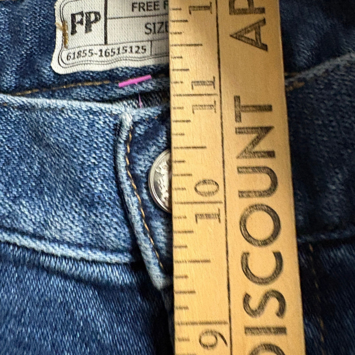 Free People Jeans Womens 30 Blue Denim Straight Leg Mid Rise Stretch Turkey Made