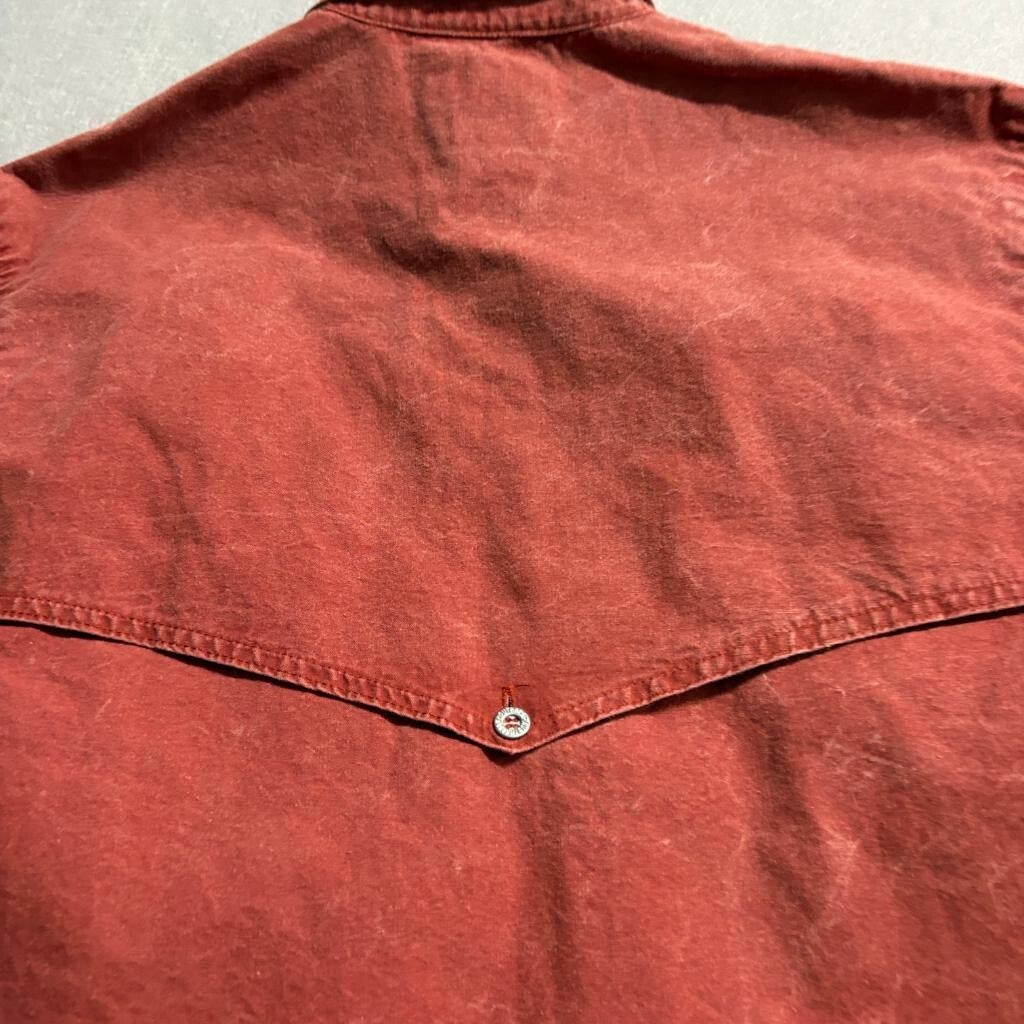 Australian Outback Collection Shirt Mens Large Red Cotton Canvas Western