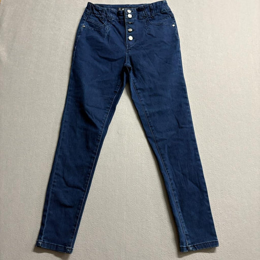 Dollhouse Skinny Jeans Womens 11/12 Dark Wash High Rise Button Fly Stretch Denim