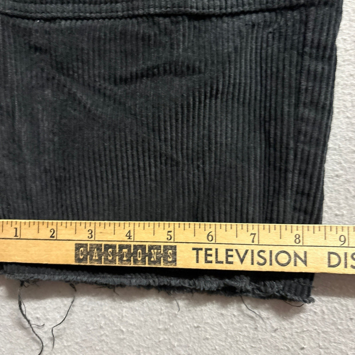 Dickies Skateboarding Double Knee Corduroy Pants Mens Black Raw Hem Cut Off