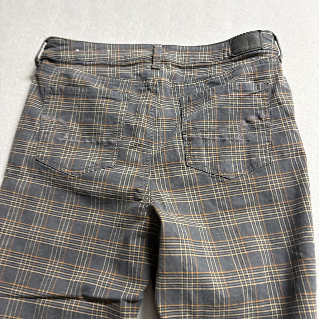 American Eagle Super Hi-Rise Jegging Womens 14 Gray Plaid Stretch Pants