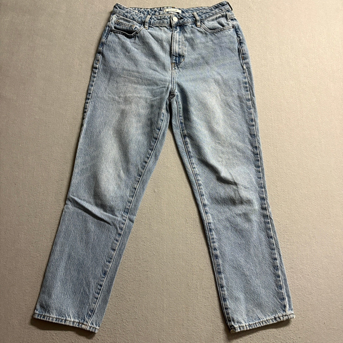 PacSun Mom Jeans Size 28 Light Wash High Rise Straight Leg 100% Cotton Denim