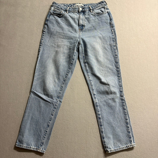 PacSun Mom Jeans Size 28 Light Wash High Rise Straight Leg 100% Cotton Denim