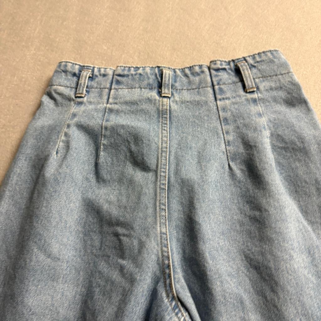 Forever 21 Premium Denim Jeans Womens 27 Blue Paperbag Waist Pleated Wide Leg