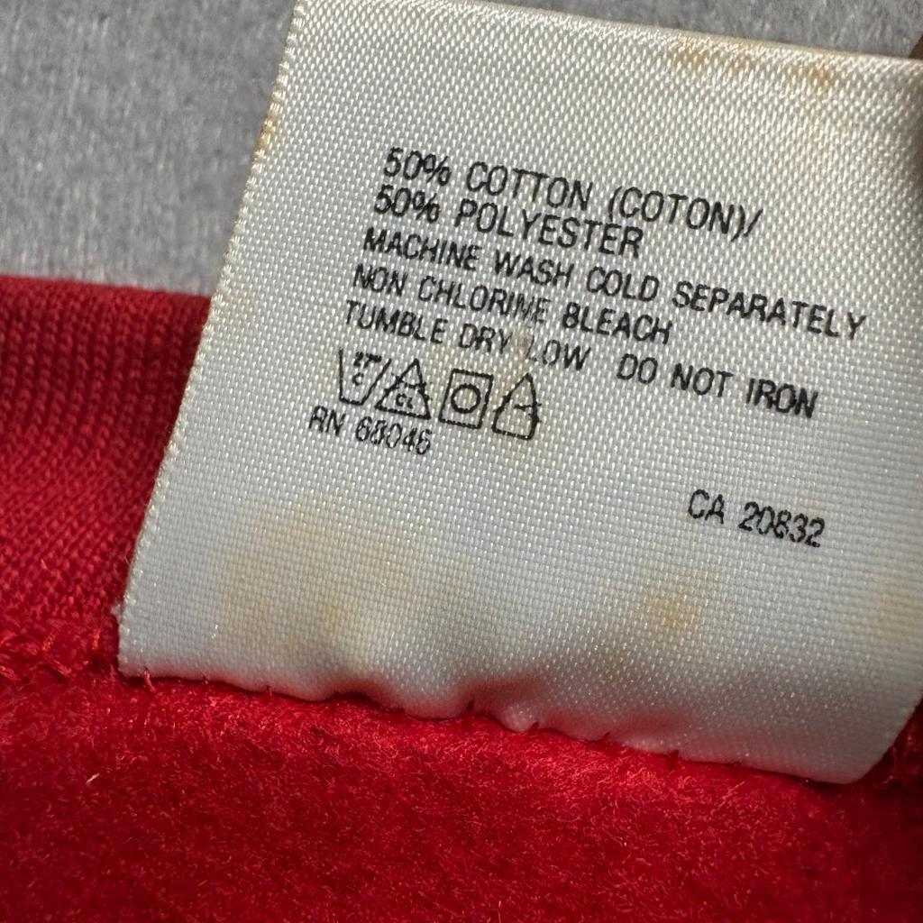 Vintage Chicago Bulls Tultex Sweatshirt Mens XL Red 90s NBA Crewneck Stain Flaw
