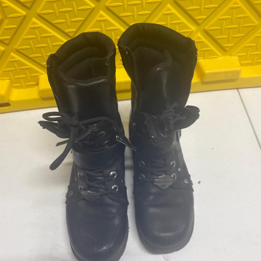 Harley Davidson El Paso Black Leather Motorcycle Boots Womens 7.5 M D83878