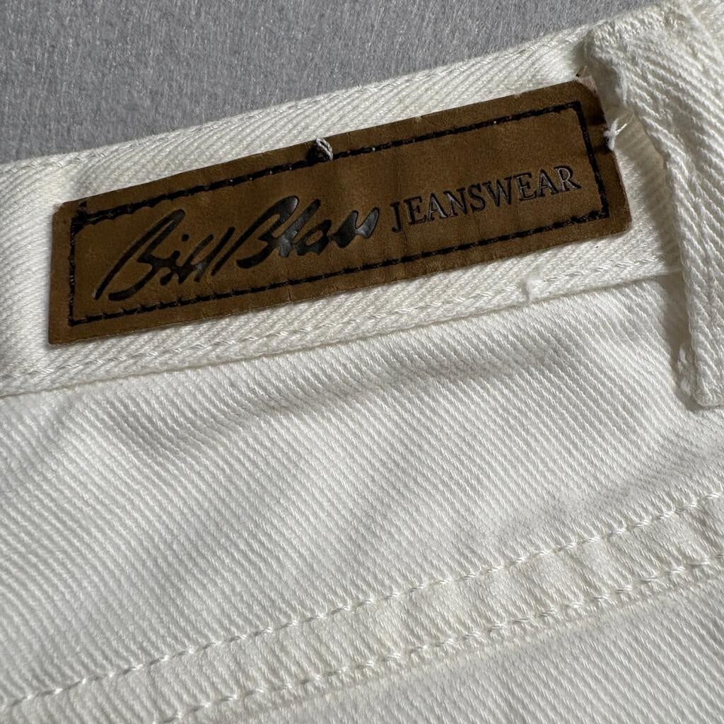 Bill Blass Jeans Womens 12P White Denim High Rise Straight Leg Easy Fit Vintage