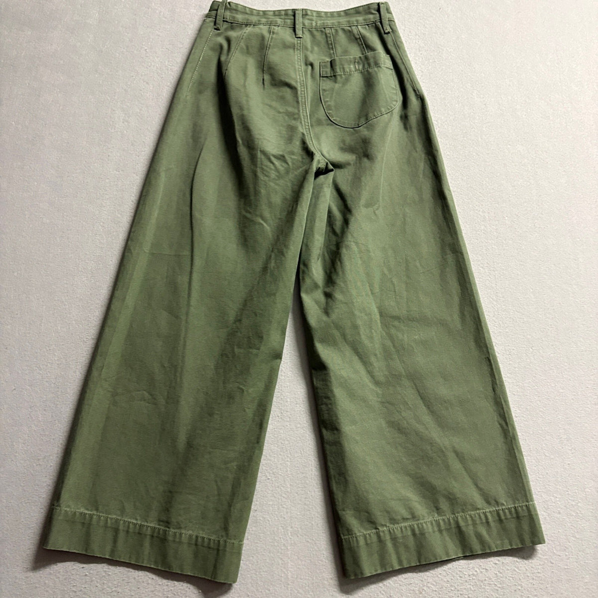 EVIDNT Los Angeles Wide Leg Pants Womens Size 25 High Rise Green Cotton Cropped