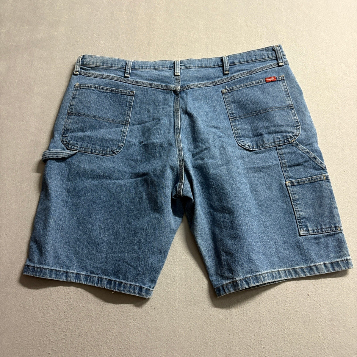 Wrangler Carpenter Denim Shorts Mens 44 Blue Stretch Utility Workwear