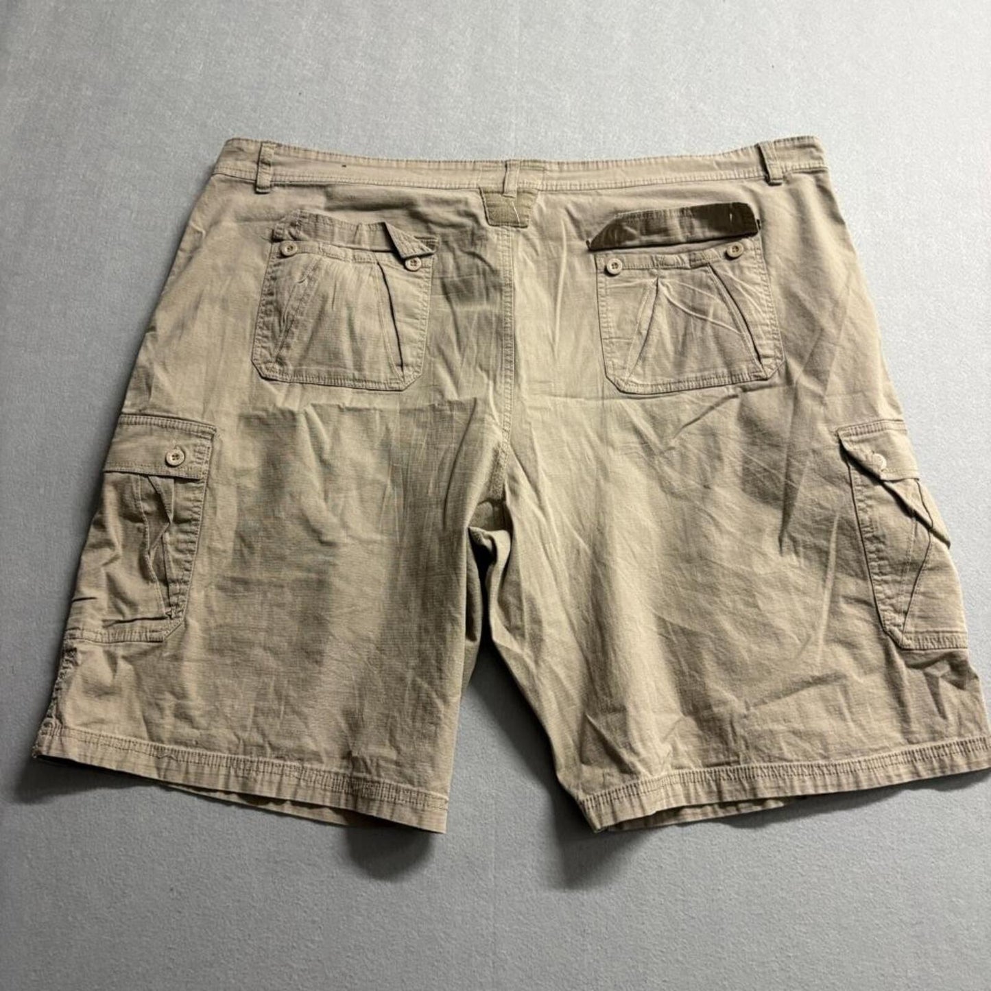 Beverly Hills Polo Club Cargo Shorts Mens 48 Beige Cotton Blend Stretch Casual