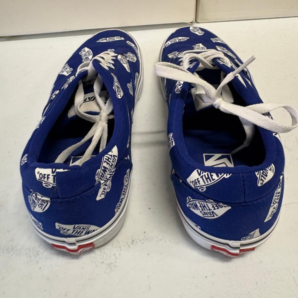 Vans Authentic Off The Wall Logo Print Blue Canvas Sneakers Mens Size 10