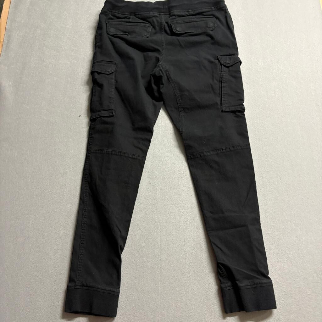 H&M Divided Womens Black Cargo Jogger Pants Size Medium Elastic Waist Stretch
