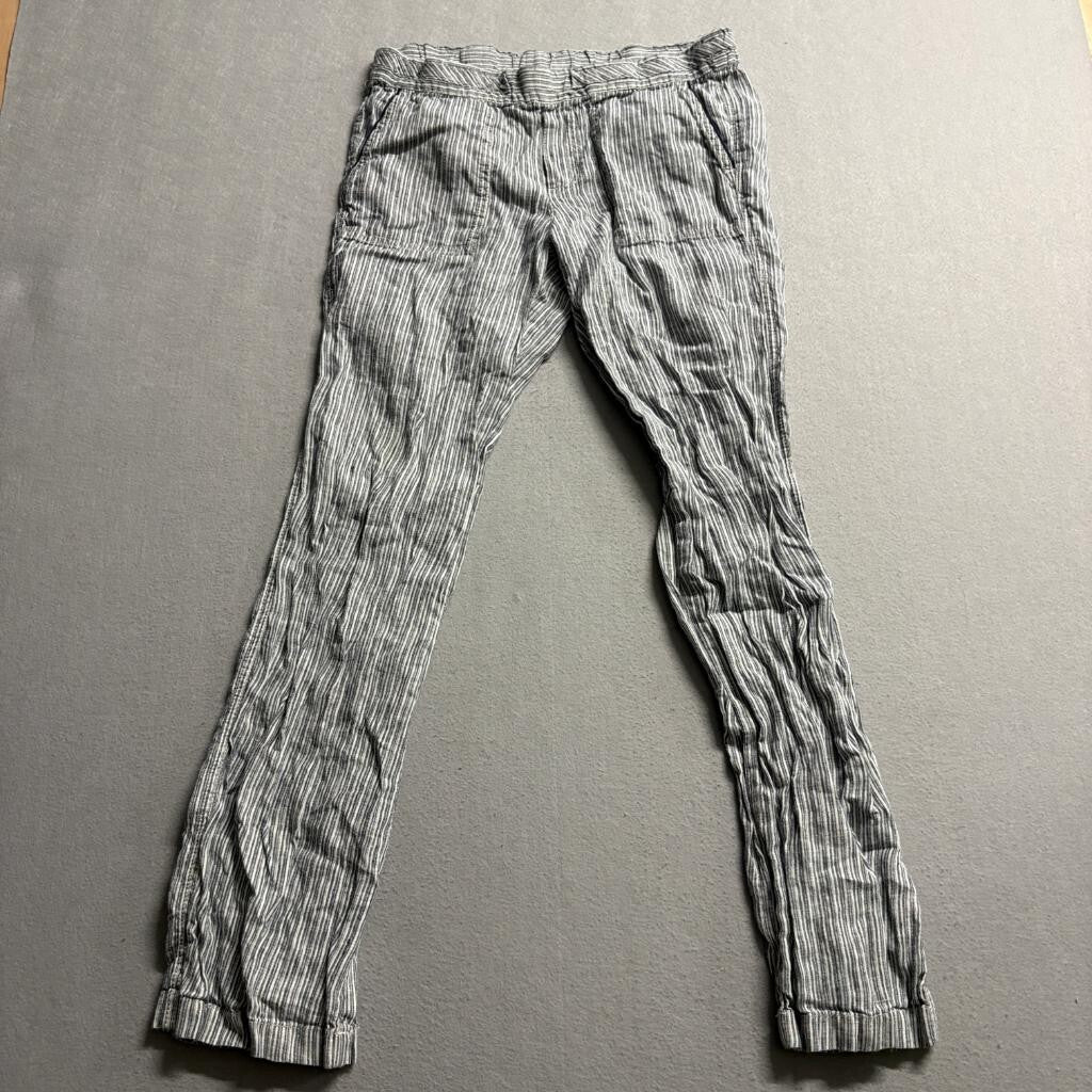 Gap Womens XS Blue White Striped 100% Linen Pull On Beach Pants Casual