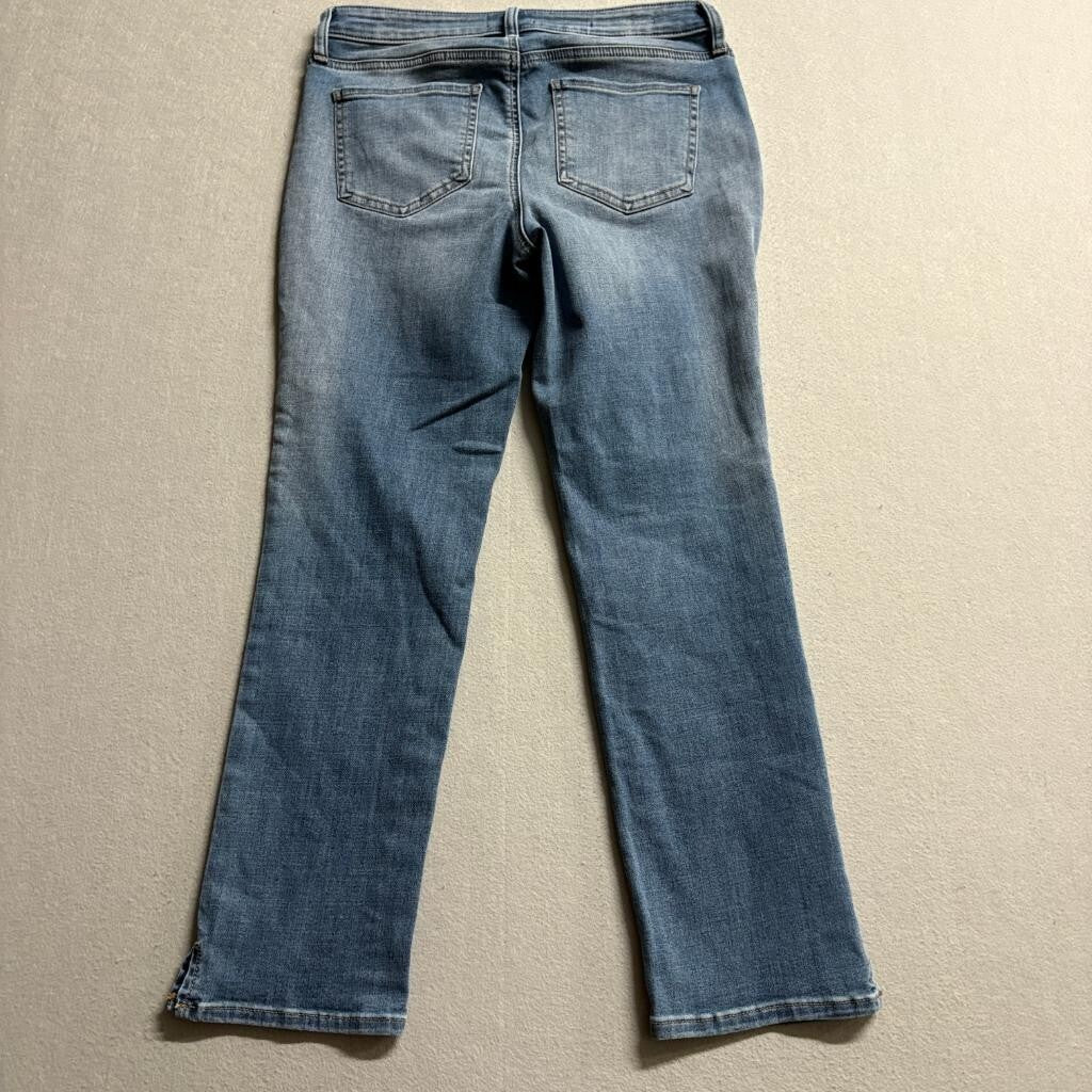 NYDJ Sheri Slim Jeans Womens 2P Blue Lift Tuck Stretch Denim Ankle Slit Petite