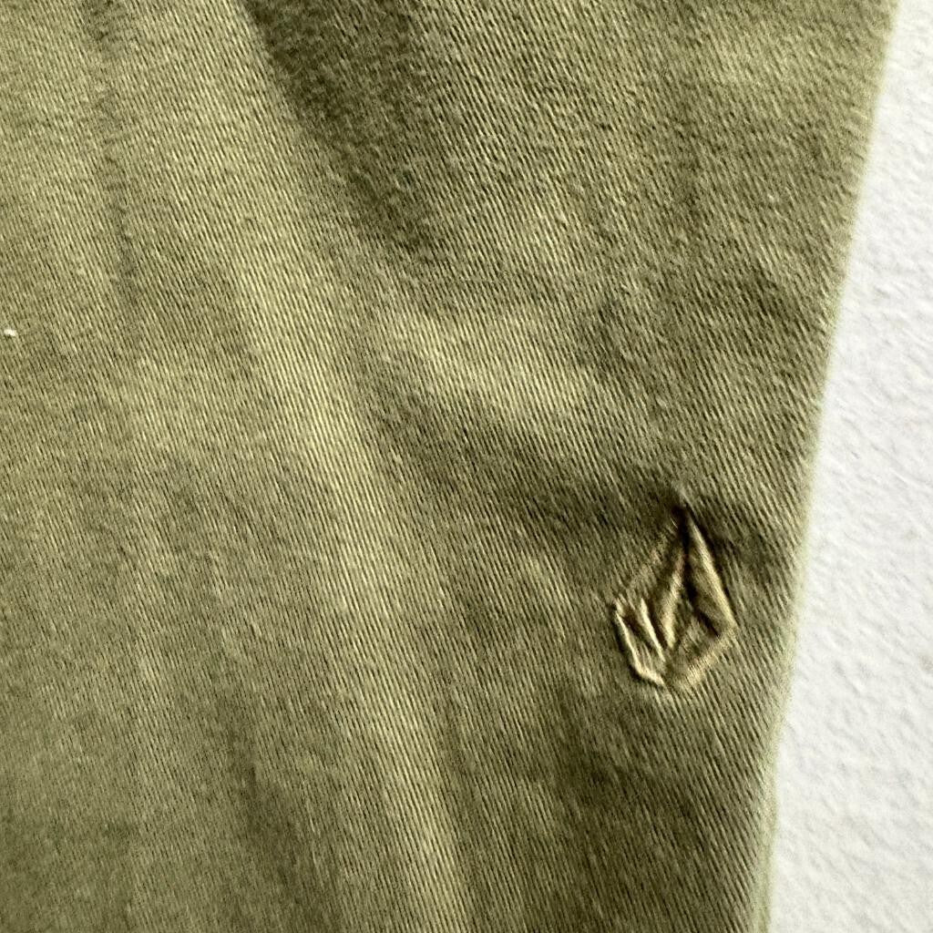 Volcom Mens Chino Pants Size 29 Green Cotton Blend Casual Skate Trousers