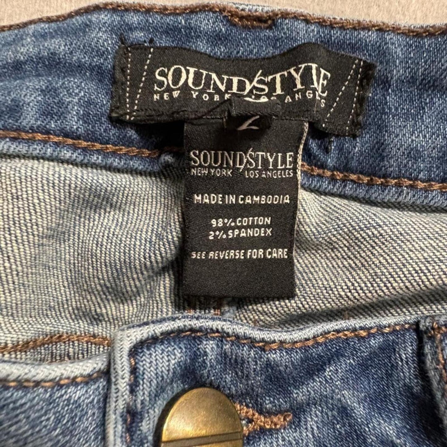 Sound Style Jeans Womens Size 6 Blue Denim Button Fly Raw Hem Straight Leg
