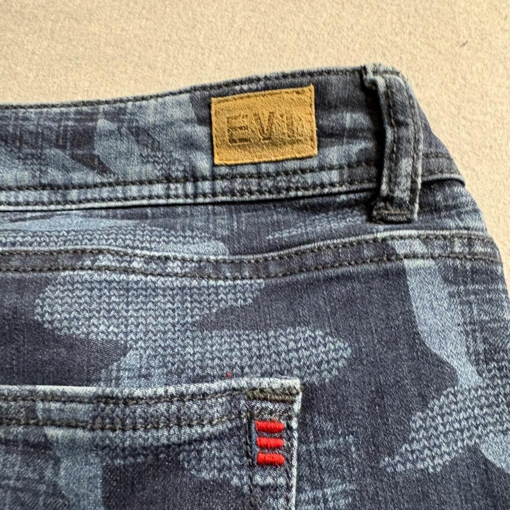 EV1 Ellen DeGeneres Womens Camo Jeans Size 18 Blue Camouflage Stretch Denim