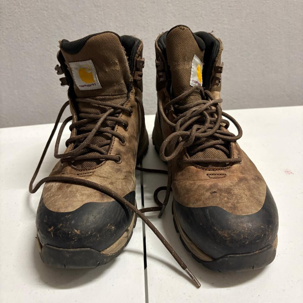 Carhartt Force 5-Inch Waterproof Work Boots Mens Size 8 Brown Leather FH5520-M