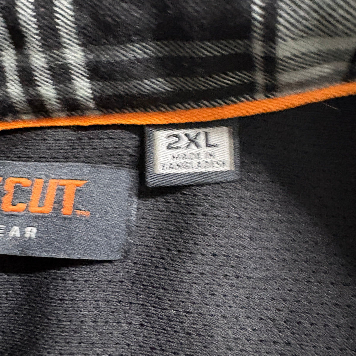 Ridgecut Toughwear Mens 2XL Plaid Long Sleeve Button Down Work Shirt Black Gray