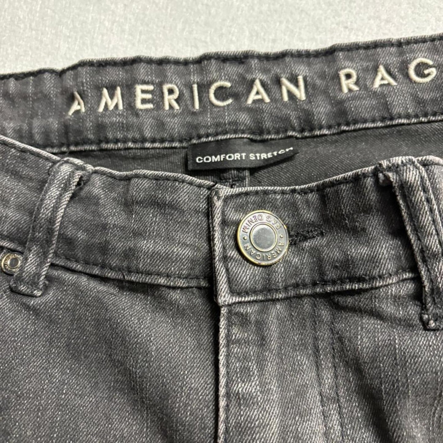 American Rag Jeans Mens 34x32 Gray Comfort Stretch Denim Slim Straight Pants