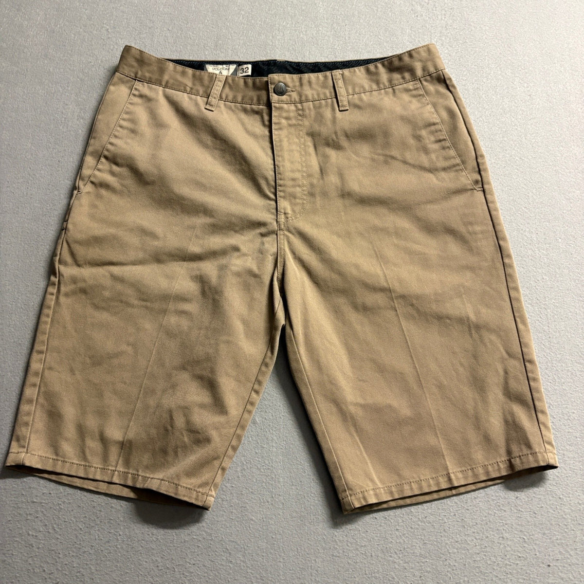 Volcom Frickin Modern Chino Shorts Mens Size 32 Tan Beige Casual Skate Walk