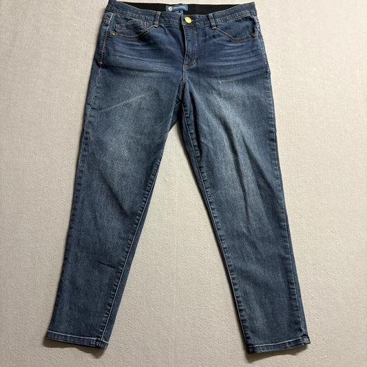 Democracy Absolution Jeans Womens 14 Blue Denim Skinny Slimming Stretch Crop
