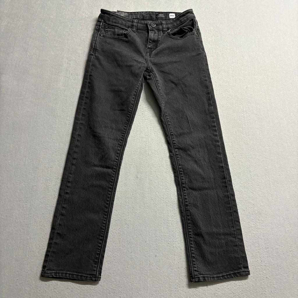 Volcom Vorta Slim Straight Jeans Youth Boys Size 26 Gray Denim Skate Pants