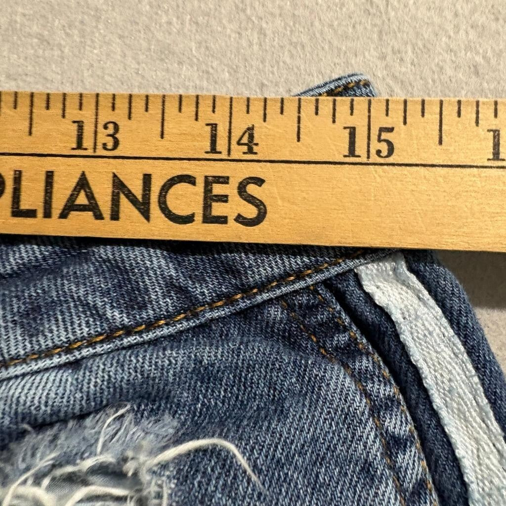 Rewash Side Stripe Wide Leg Jeans Womens Size 5 Blue Denim Distressed 100%