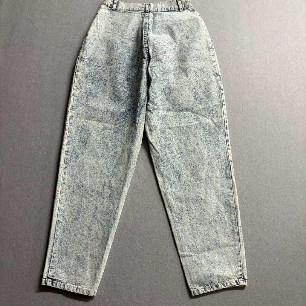 Vintage Gitano Acid Wash Jeans Womens 6 Short High Rise Pleated Tapered Mom 80s