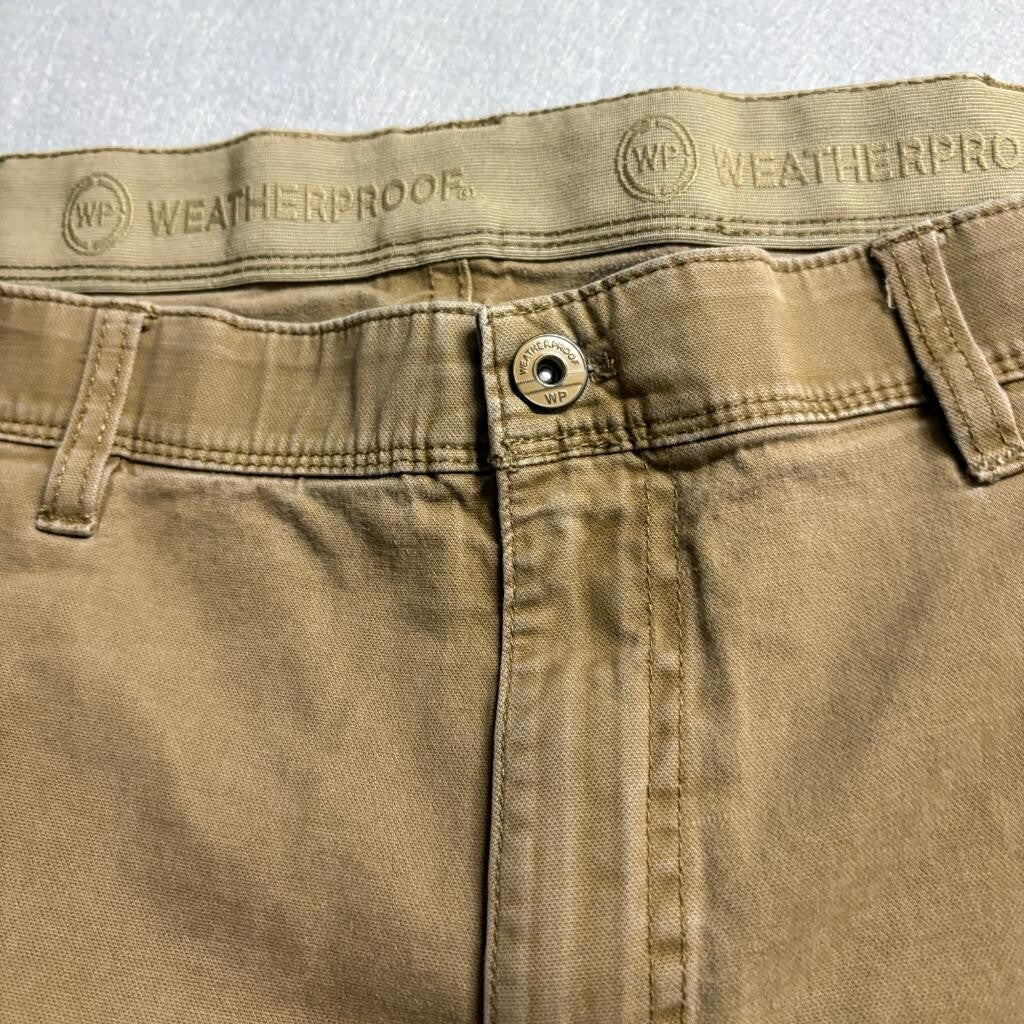 Weatherproof Vintage Mens Pants 40x32 Honey Brown Stretch Utility Canvas Cargo