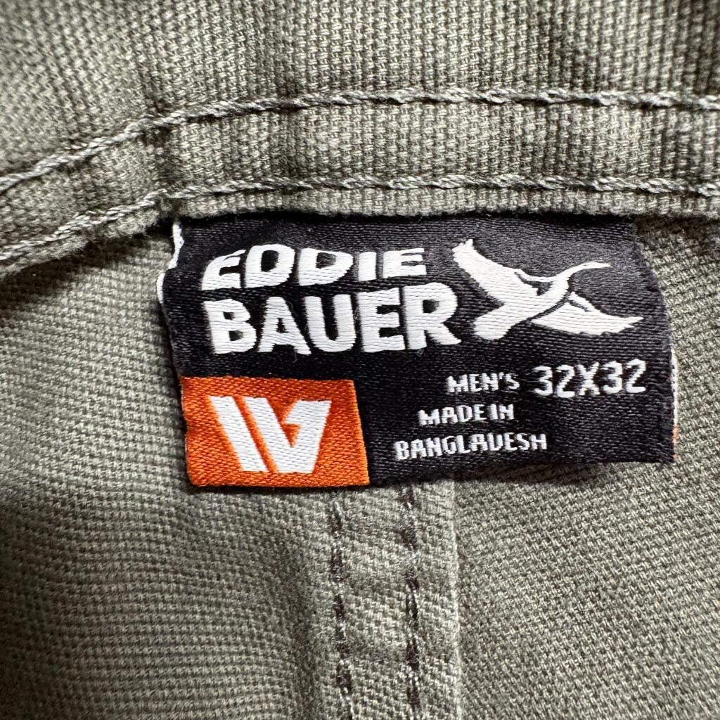 Eddie Bauer Canvas Utility Pants Mens 32x32 Green Cotton Blend Workwear