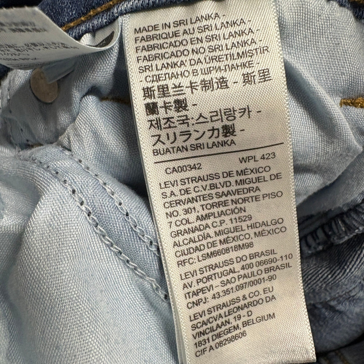 Levi's 724 High Rise Straight Jeans Womens 29 Blue Denim Raw Hem Cutoff W29 L29