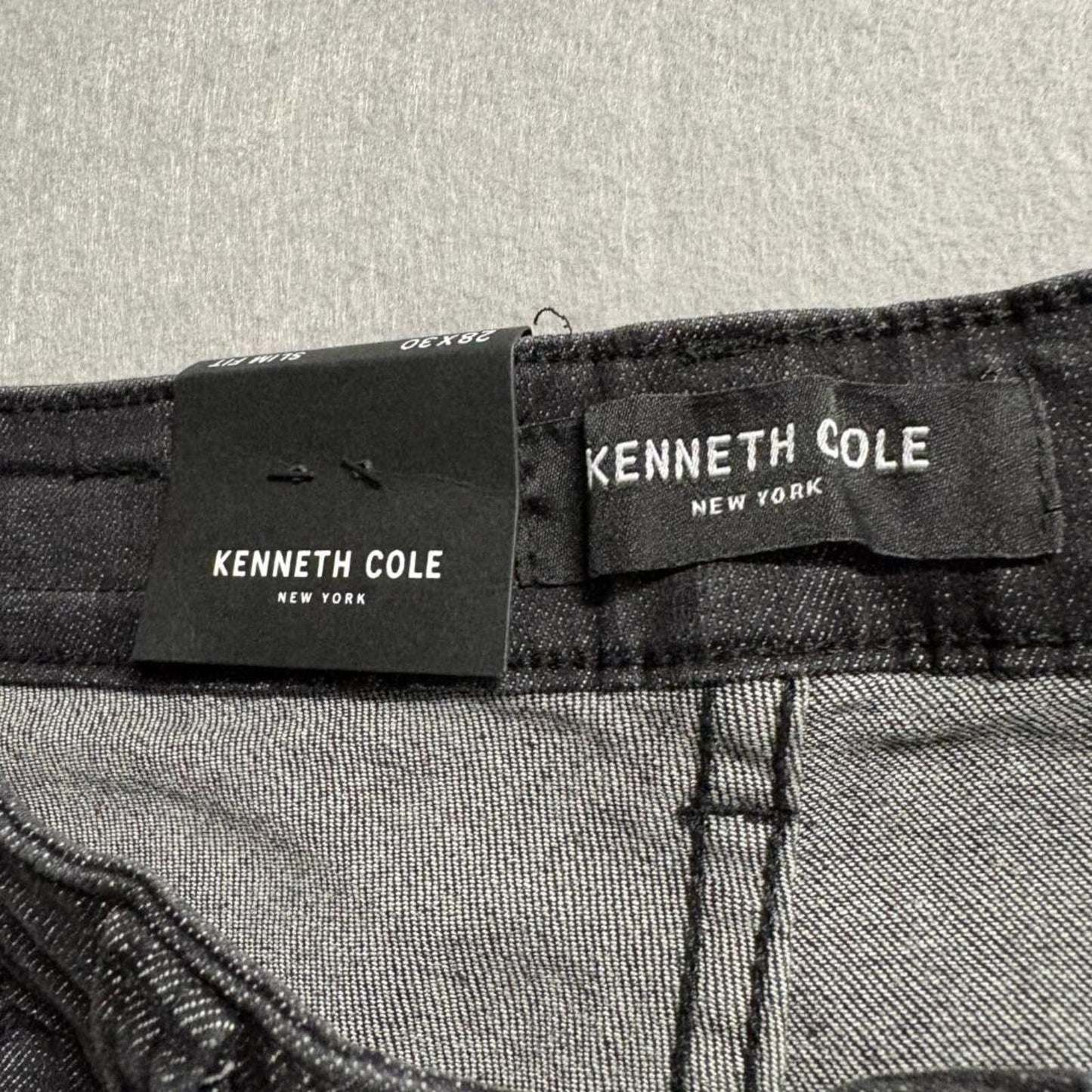 Kenneth Cole New York Slim Fit Jeans Mens 28x30 Black Stretch Denim NWT