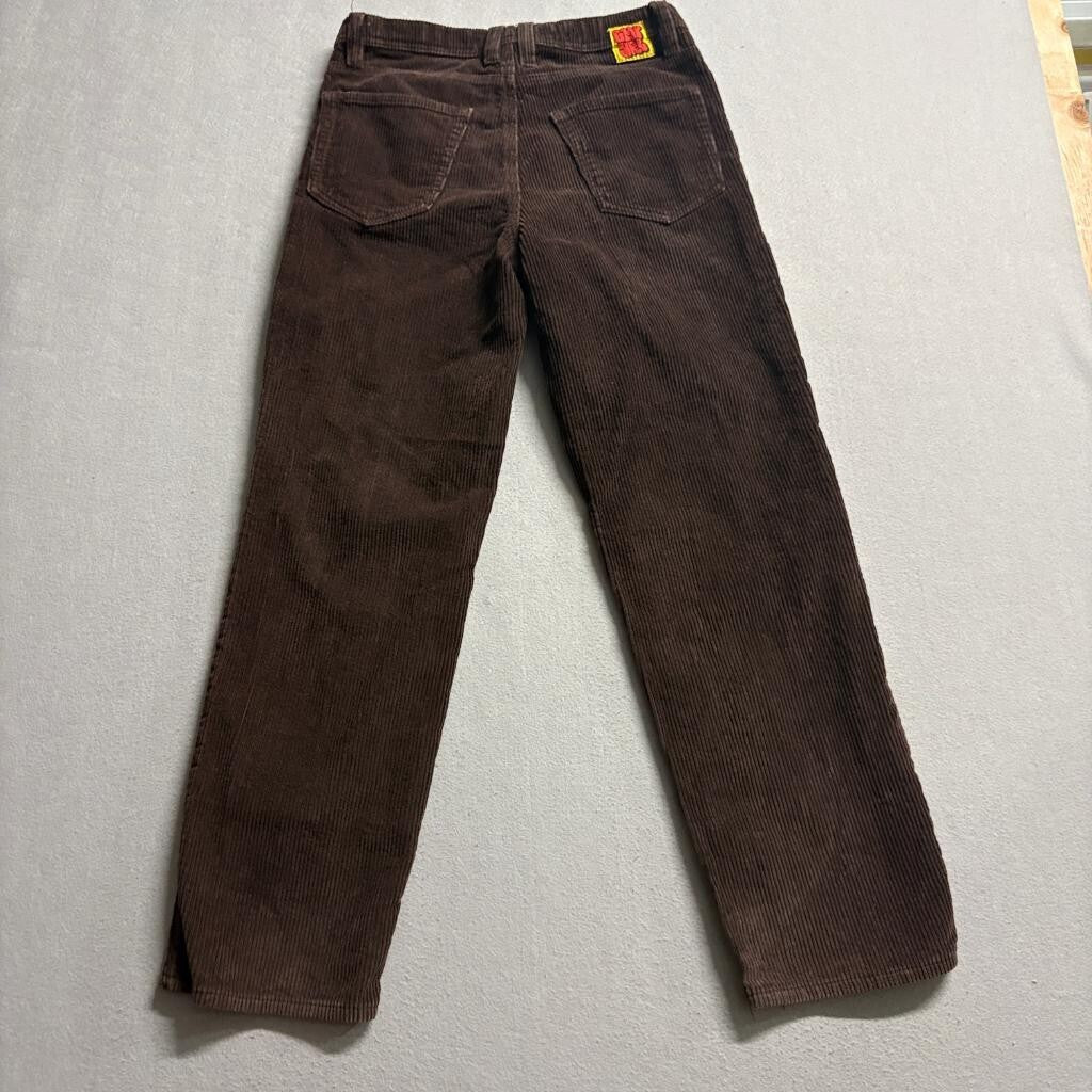 Empyre Relax Corduroy Pants Mens 28 Brown Skate Y2K Distressed Ripped