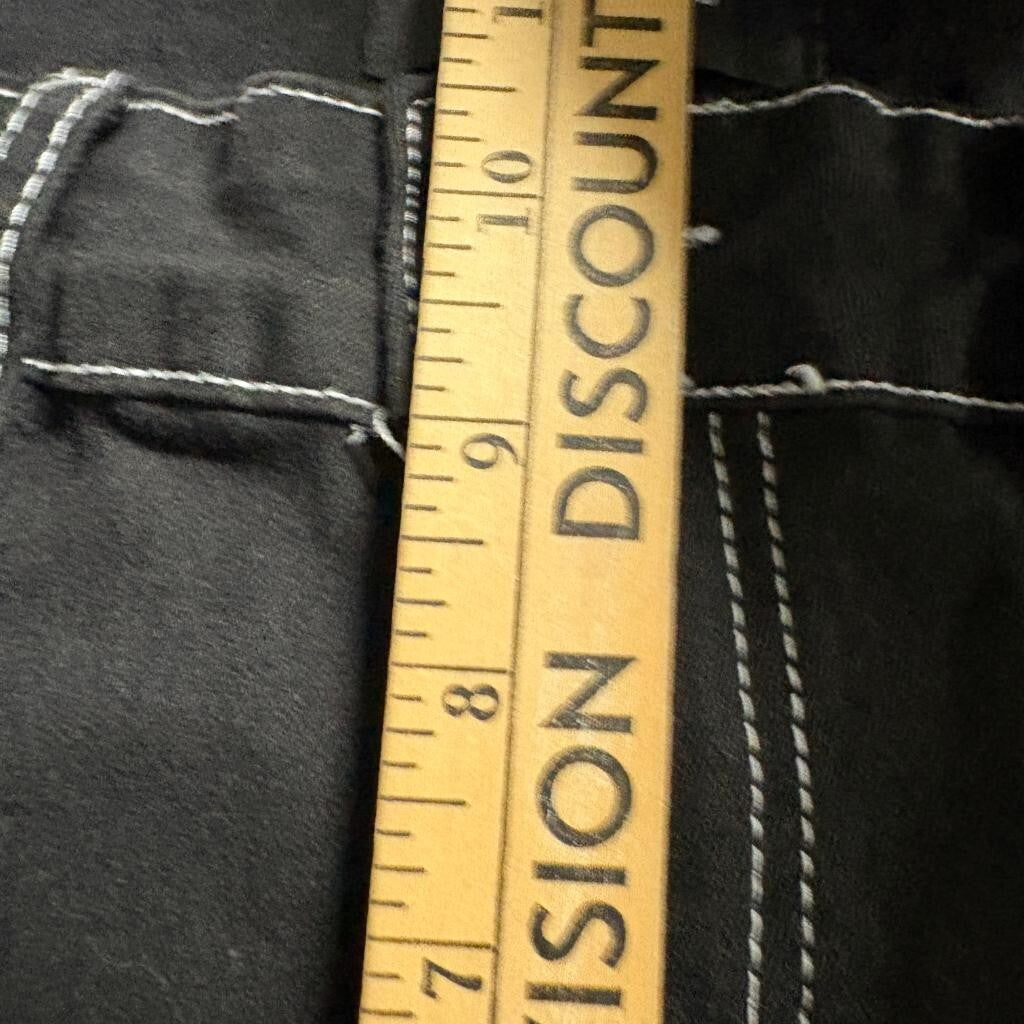 Between Us Black Cargo Pants Womens Size 9 Contrast Stitch High Rise Utility