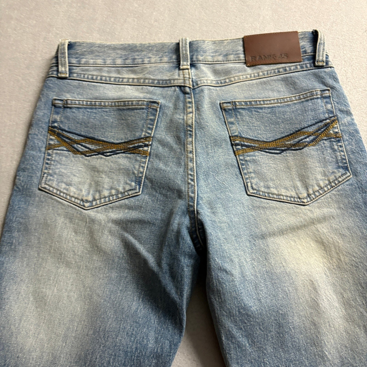 Rank 45 Mens Jeans Size 30x32 Blue Denim Straight Leg Stretch Made in Egypt